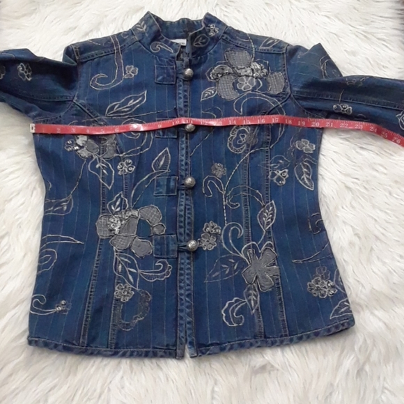 Chicos Sequin/Embroidered Denim Jacket - Picture 12 of 16
